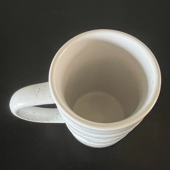 THRESHOLD White and Gray Speckled Ribbed Stoneware Mug with Unglazed Gray Base - Picture 8 of 11